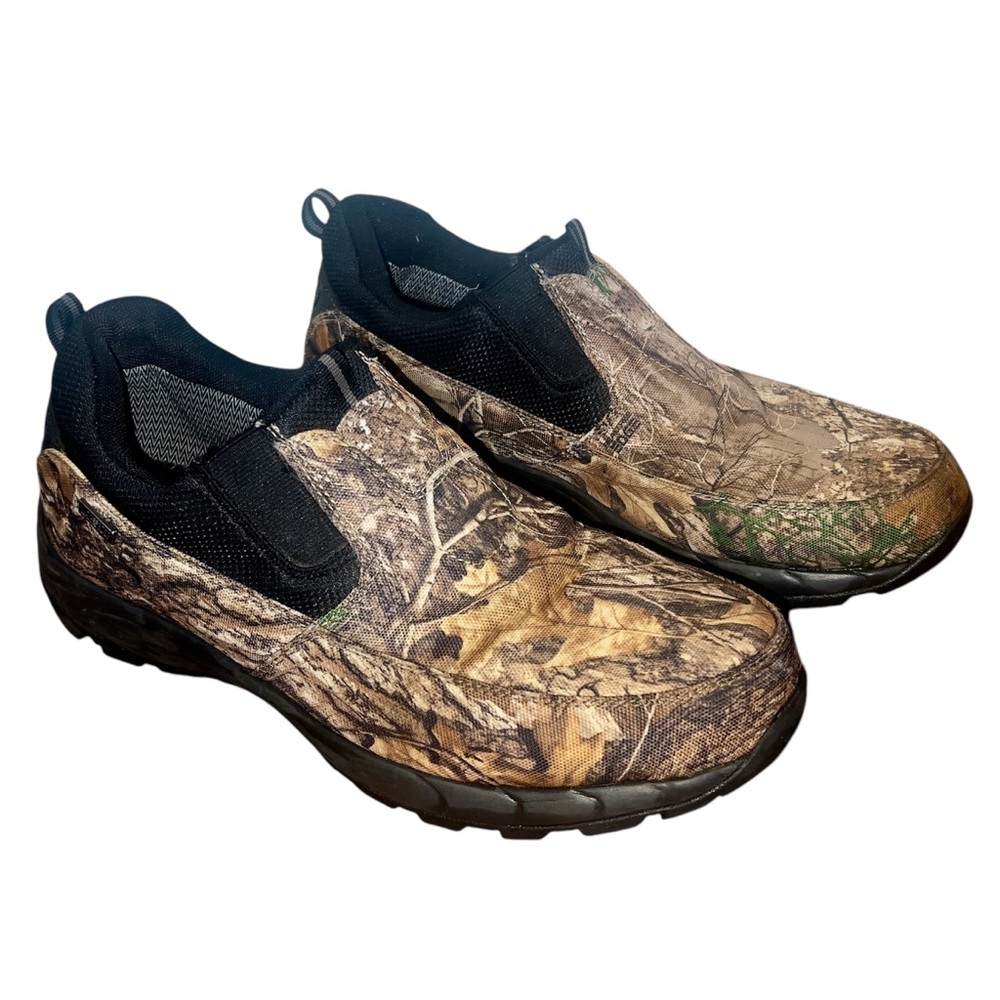 Men's Camo Ozark Canvas Low Top Shoes SIZE 11.5 Waterproof Flexible Hunting Slip